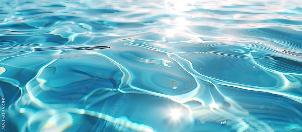 Poster Swimming pool displaying a tranquil water surface with gentle ripples perfect for a serene copy space image