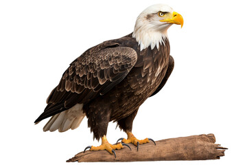 Fototapeta premium Bald eagle in flight with detailed feathers PNG on transparent background ideal for wildlife design projects and nature-themed graphics