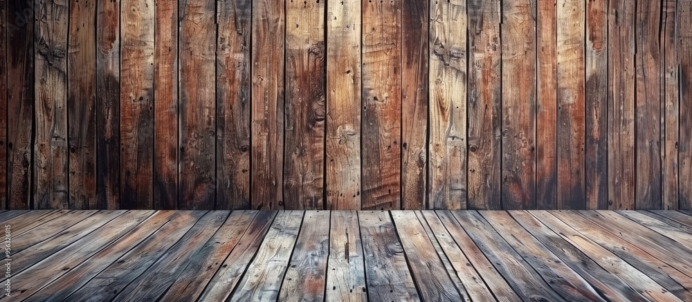 Poster vintage styled wooden planks for walls and floors creating a rustic background ideal for architectur