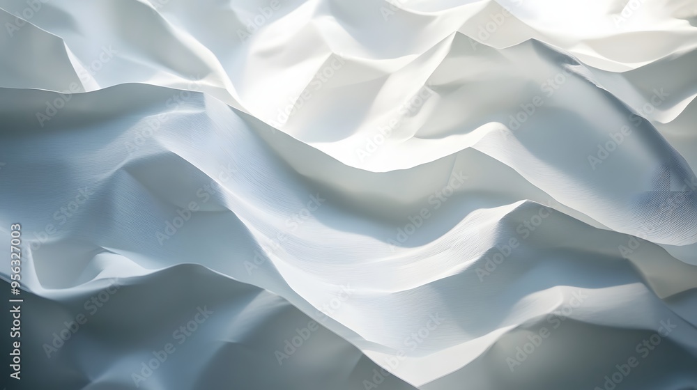 Poster 15. abstract paper folds and creases arranged in a 3d configuration with light and shadow play