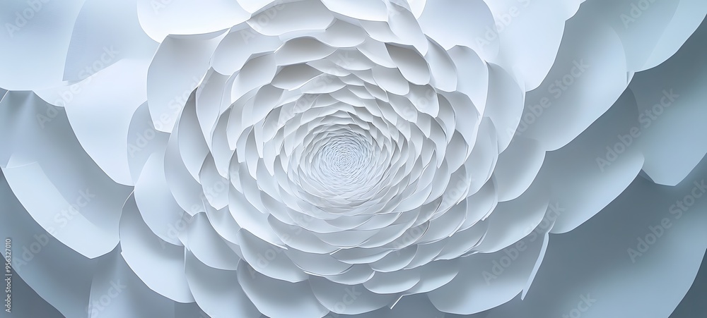 Poster 11. geometric paper cuts forming a radial pattern with varying depths and textures creating a 3d eff
