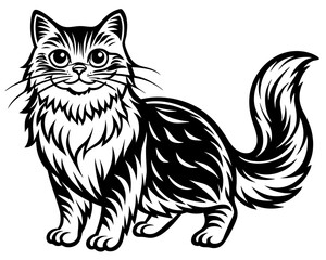 Obraz premium Black and white vector illustration of a realistic geometric style.