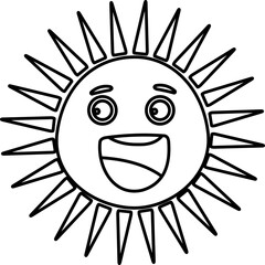 Cartoon Sun Line Icon