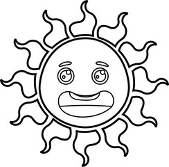 Cartoon Sun Line Icon