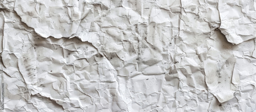 Aufkleber Hardboard with copy space image for text featuring a white recycled craft paper texture backdrop a grey paper with an old vintage look grunge details of an old newspaper and a rough art pattern with