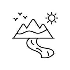 River icon vector stock illustration