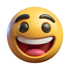 Emoji relaxed face - 3D Facial illustration 