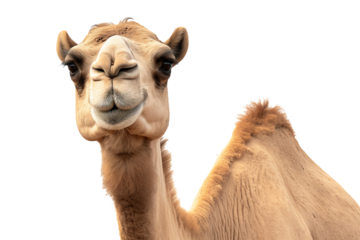 Camel PNG on transparent background for desert wildlife, travel, and nature design projects. Perfect for adding exotic wildlife elements to outdoor, safari, and adventure-themed visuals.