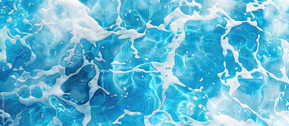 Poster blue and white pool water creating a soothing backdrop with copy space image