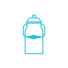 Milk Can icon. Enamelware churn. Isolated on white background. From blue icon set.