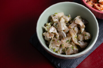 Traditional Alentejo recipe: Portuguese pig's ear stew with coriander. A flavorful and rustic dish showcasing authentic regional cuisine.