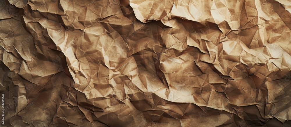 Leinwandbilder old paper texture with crumpled brown surface perfect for background featuring a copy space image
