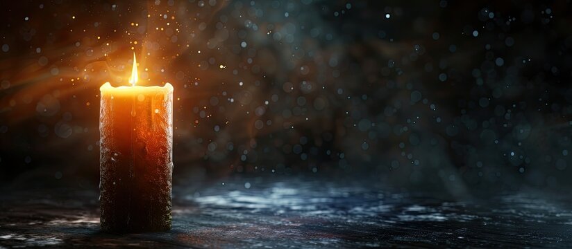 Sympathy card featuring a votive candle against a dark backdrop with space for additional images or text