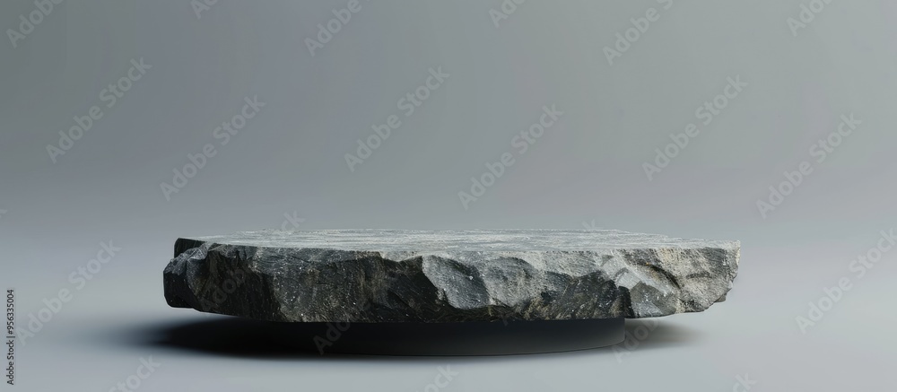 Aufkleber Sleek stone podium on a gray base with copy space for images ideal for showcasing products with available text space and a stone platform backdrop