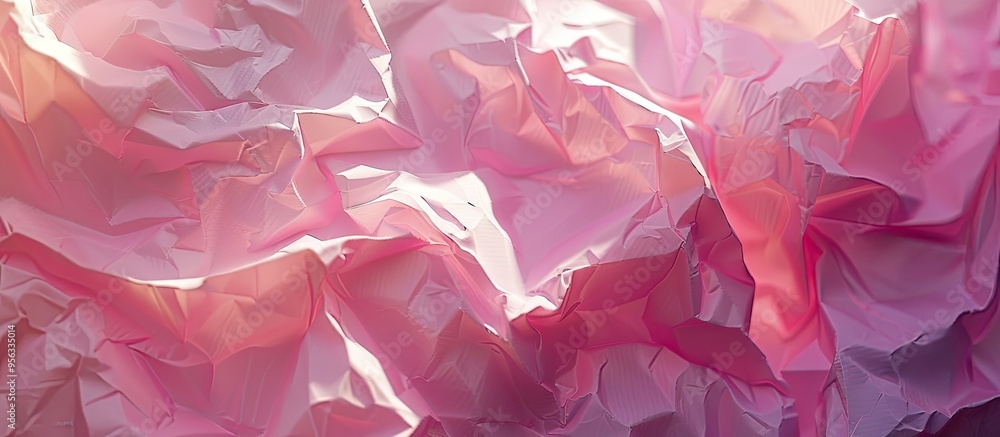 Poster a detailed shot of crumpled pink paper as a backdrop with copy space image