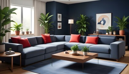 Photo interior modern design room 3d illustration