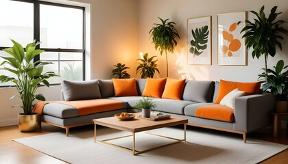 Photo interior modern design room 3d illustration