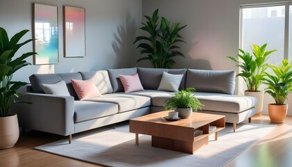 Photo interior modern design room 3d illustration