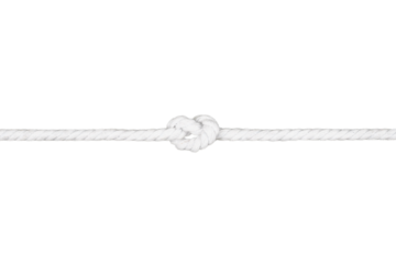 Knotted white rope isolated transparent