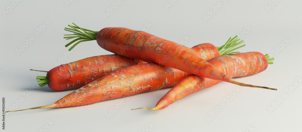 Fototapete carrots displayed on a blank canvas with copy space image
