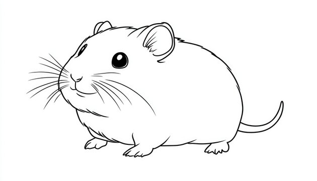 recommend clip art: Line art illustration of a hamster for a children s coloring page