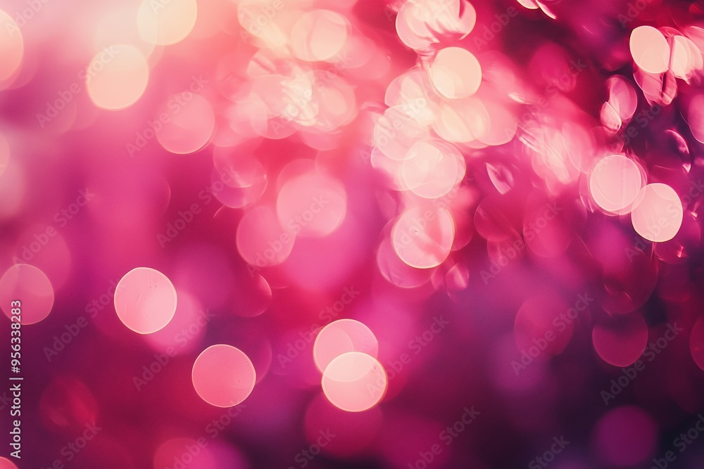 Aufkleber a vibrant display of bokeh light patterns in shades of pink captured in a dreamy, abstract blur duri