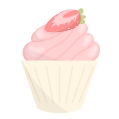 pink cupcake with cream