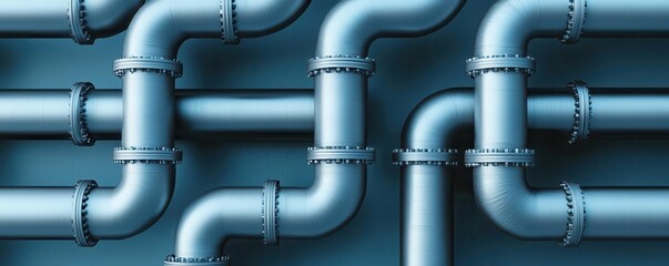 A detailed shot of interlocking pipes with smooth