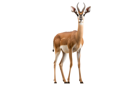 Elegant gazelle on transparent background, ideal for design projects, presentations, and creative graphics