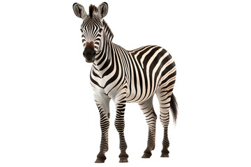 Zebra with transparent background, detailed and high-resolution PNG of a zebra for graphic design and digital projects