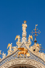 Basilica di San Marco or St Mark's Basilica, Venice, Italy. It is the main travel attraction of...