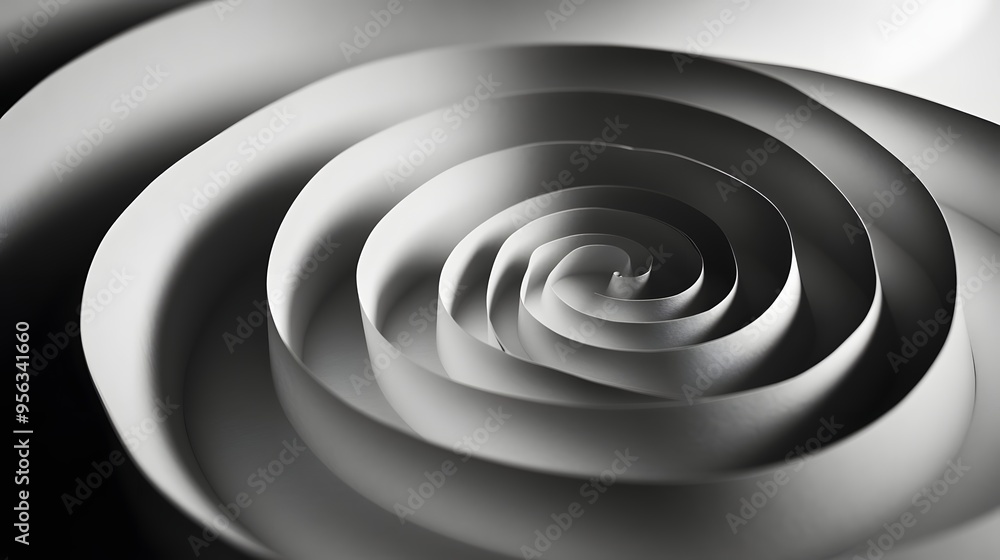 Poster 11. a series of concentric circles made from layered paper, each layer casting a shadow