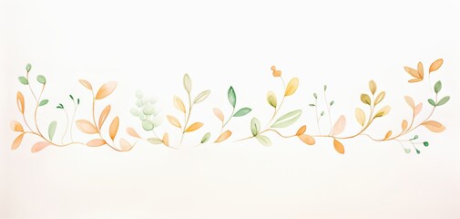 A delicate pattern of pastel leaves gracefully arranged, perfect for backgrounds or seasonal designs.