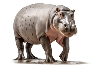 Naklejka premium Hippopotamus PNG image with transparent background for wildlife and nature designs
