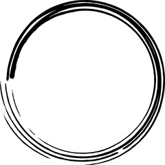 Set of circle frames brush strokes