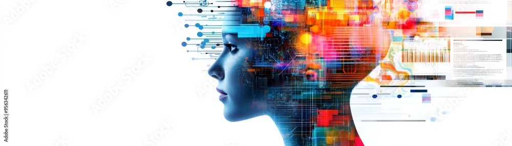 Poster digital mind abstract concept ai artificial intelligence technology