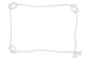 Frame white rope isolated transparent