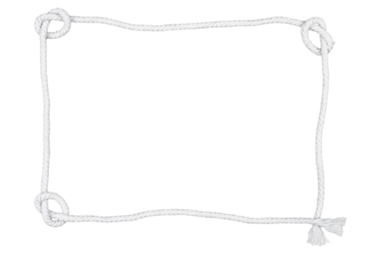 Frame white rope isolated transparent