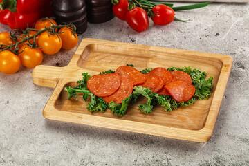 Spanish salami cured chorizo sausage