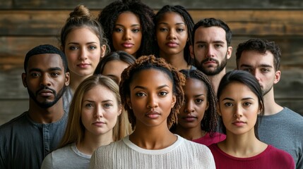 Diverse group united of workers standing together, harmony and strength, Labor Day unity concept.