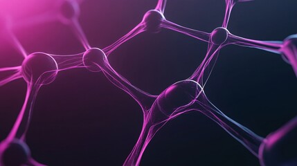 Abstract representation of molecular structures with vibrant pink and blue tones.
