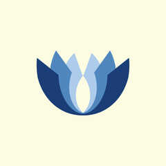 Creative Blue Yoga Lotus flower Design