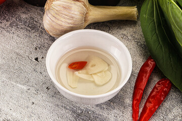 Vietnamese spicy vinegar with garlic
