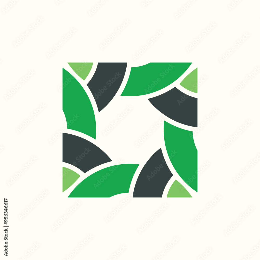 Wall mural creative green technology logo design