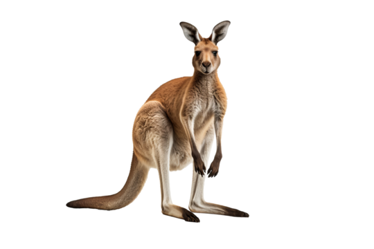 Kangaroo PNG with a transparent background for use in digital designs, presentations, and creative projects.