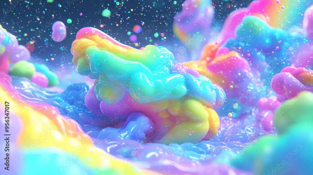 Aufkleber dynamic social network inspired abstract background with vibrant gradients and shapes