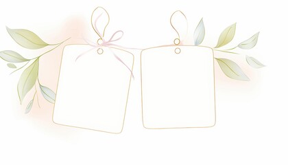 Elegant blank tags with a delicate leaf border, perfect for personalizing gifts, invitations, or crafting projects.