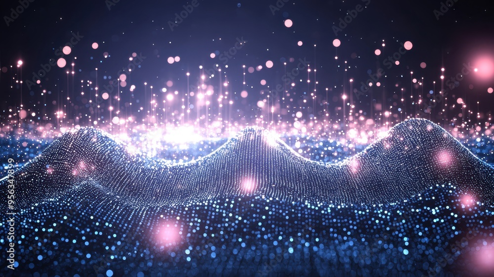 Poster dynamic connections - abstract vibrant background with social network-inspired design