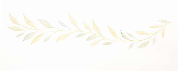Obraz premium Elegant watercolor leaves in soft pastel hues, perfect for nature-themed designs and backgrounds.