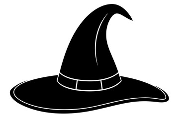 Silhouette of witch's hat on white background